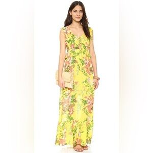 Anthropologie Sungrove Yellow Floral Maxi Dress Plenty By Tracy Reese Size S